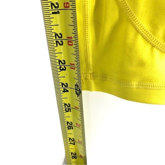 Zyia Metallic Neon Yellow Leggings Light N Tight With Pockets Size 0 - Picture 10 of 11